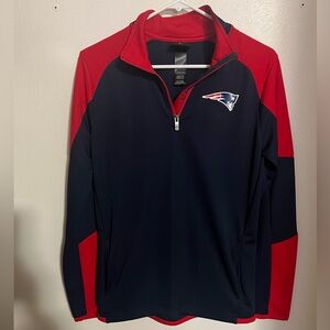 NFL TEAM APPAREL New England Patriots Quarter Zip Navy Blue Red White Kid's Sz L